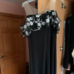 MSK Black Dress with Flowers